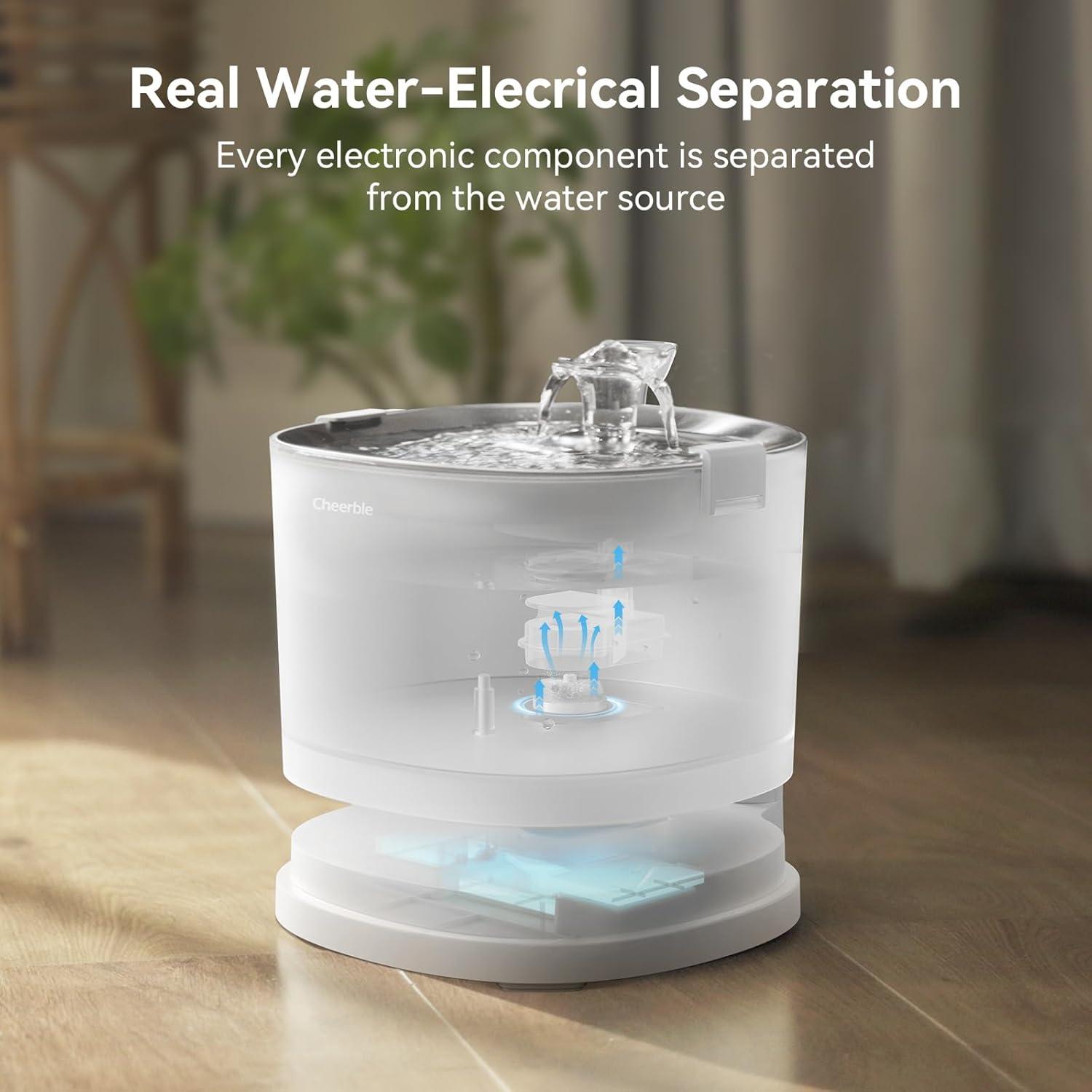 Fuente de Agua para Gatos Cheerble Elfin 2L Inalámbrica