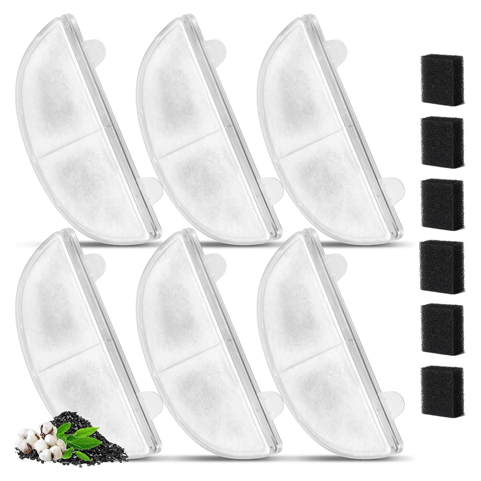 Paquete de 6 Filtros de Reemplazo ZEKIRY para Fuentes de Agua