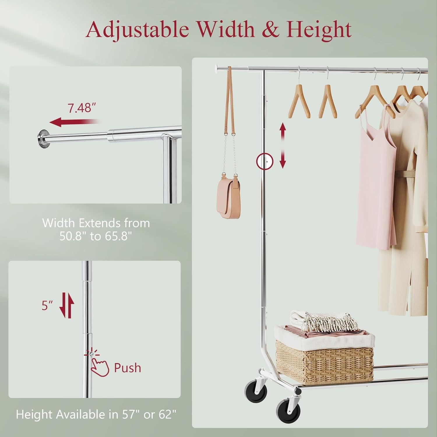 Perchero Plegable Tajsoon Cromo Extensible 250 lbs