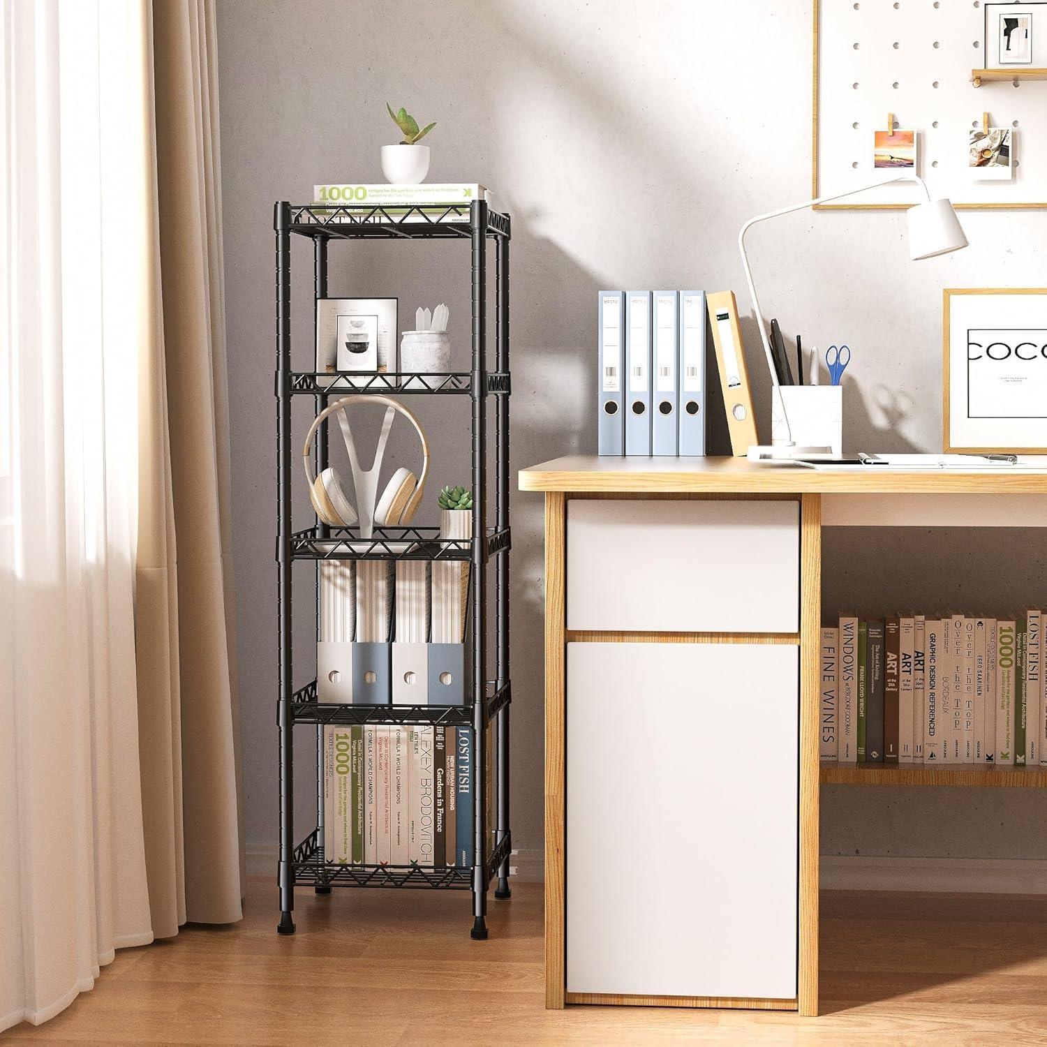 Estante de Metal GIOTORENT 5 Niveles Ajustable Negro