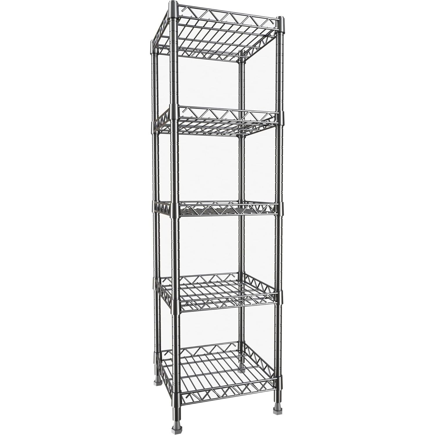 Estante de Metal GIOTORENT 5 Niveles Ajustable Negro