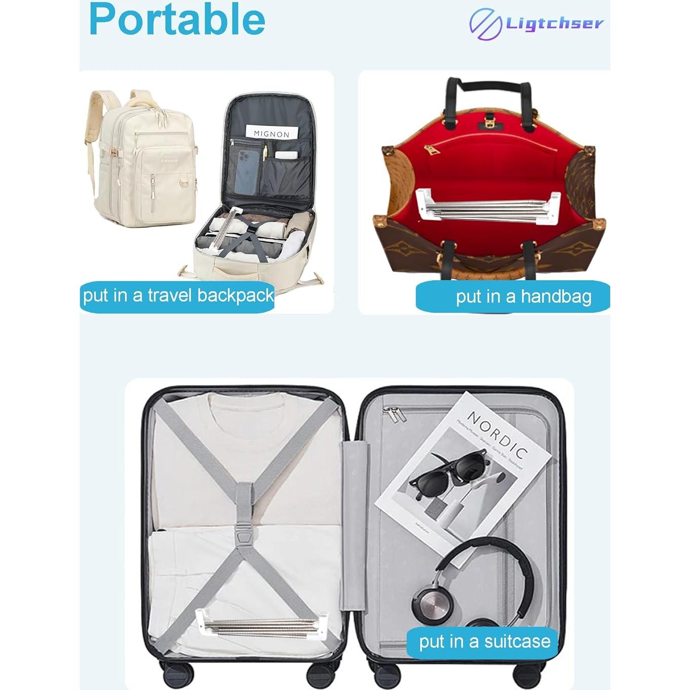 Perchero Plegable Ligtchser para Viajes 134.62 cm Blanco