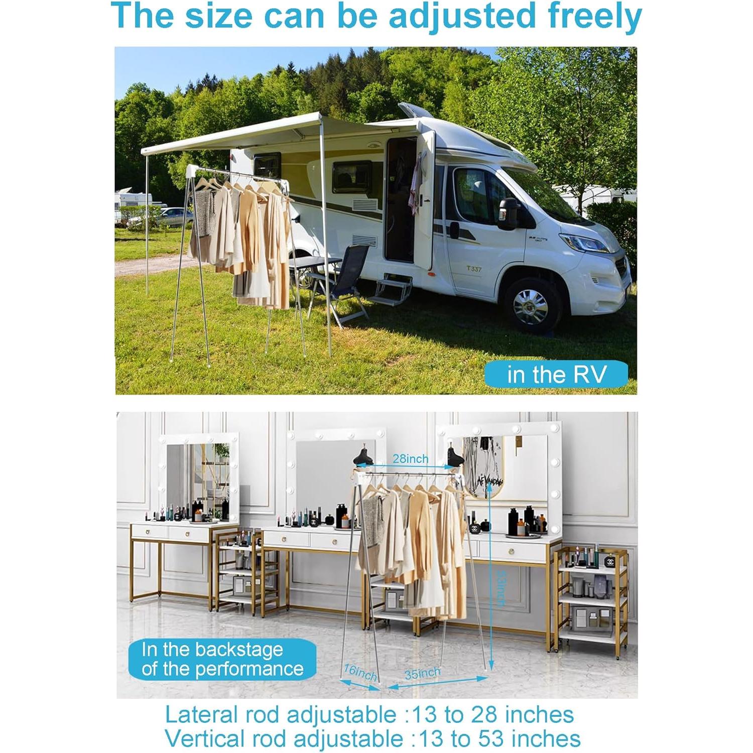 Perchero Plegable Ligtchser para Viajes 134.62 cm Blanco