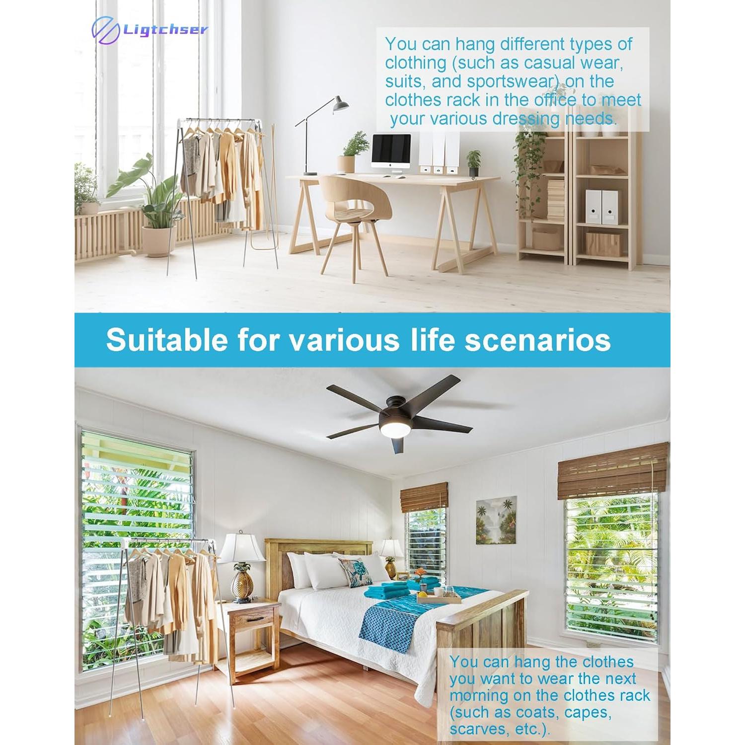 Perchero Plegable Ligtchser para Viajes 134.62 cm Blanco