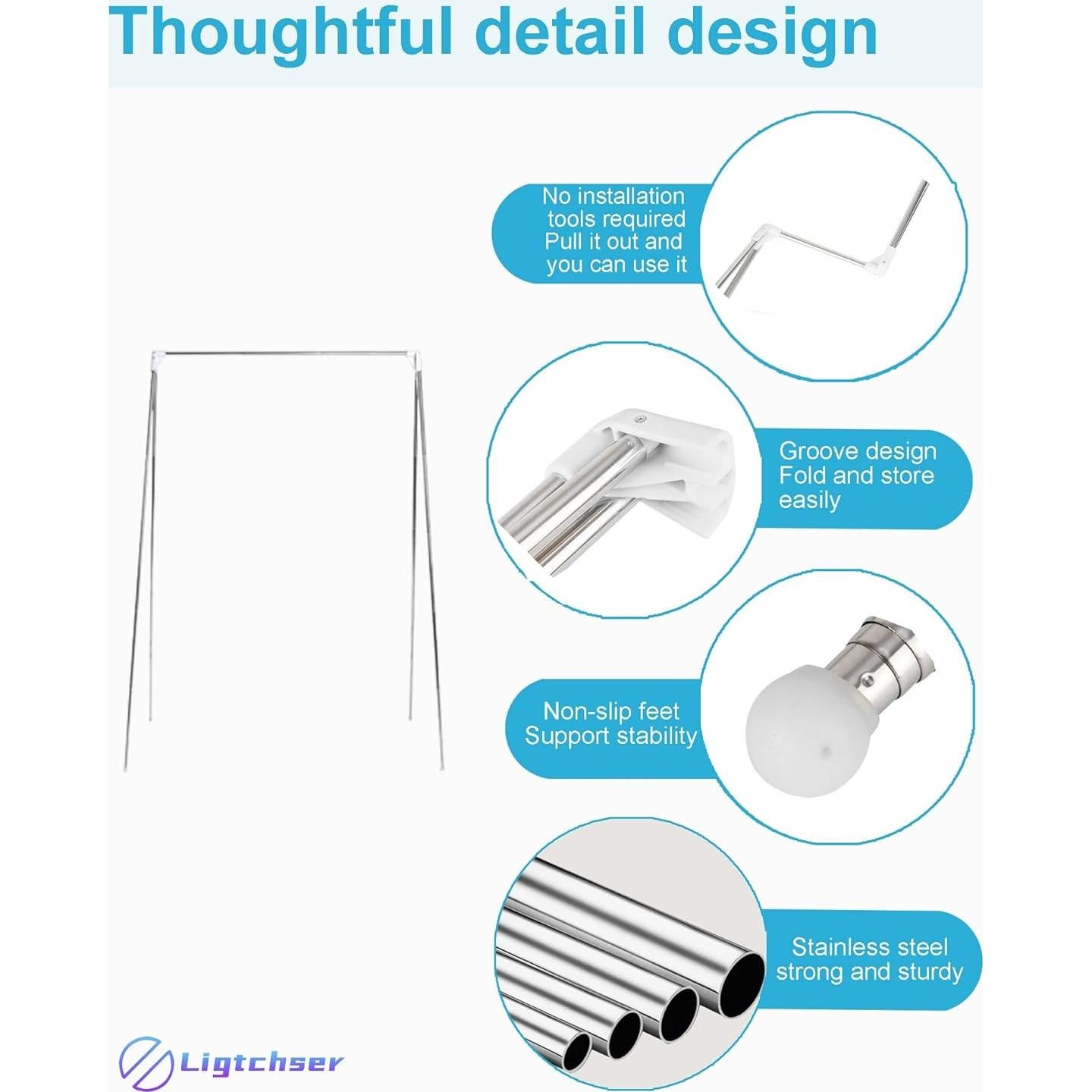 Perchero Plegable Ligtchser para Viajes 134.62 cm Blanco