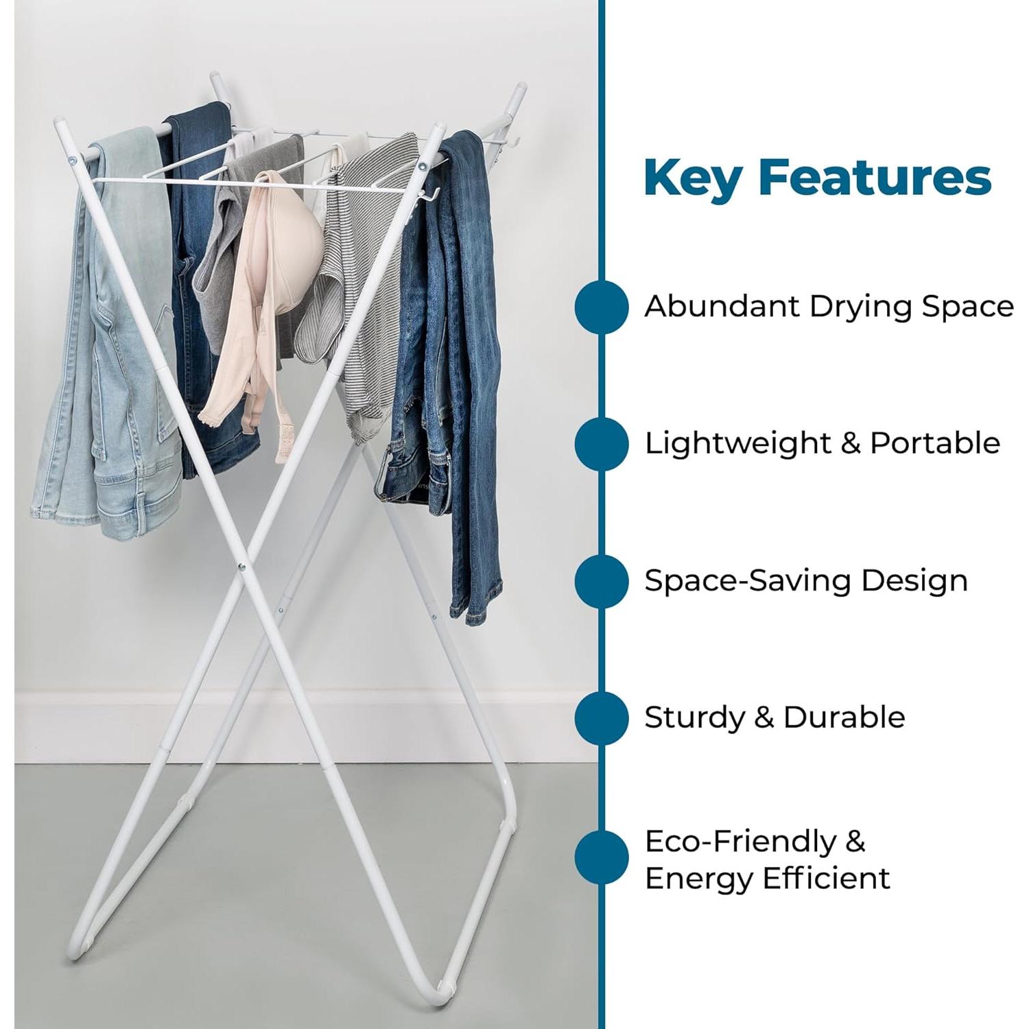 Estante Plegable para Secar Ropa Honey-Can-Do Blanco 18 kg