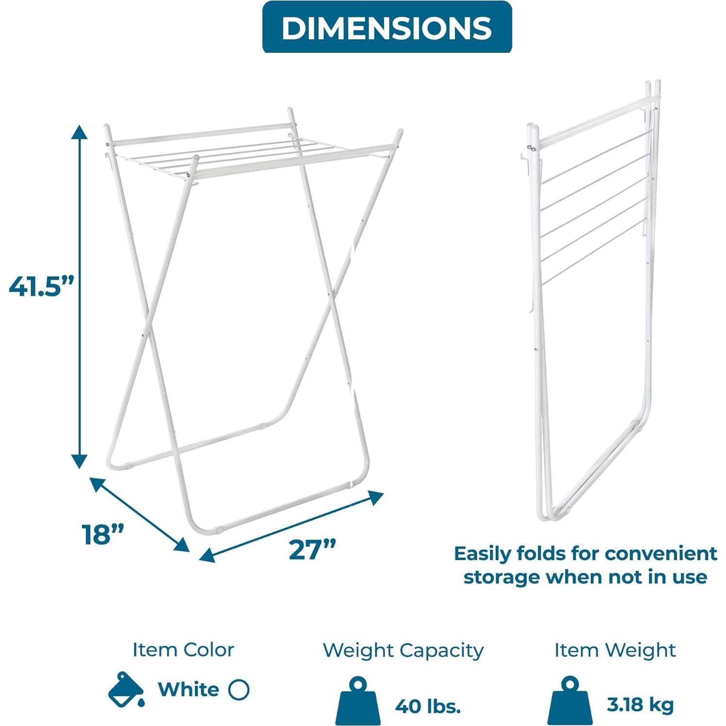 Estante Plegable para Secar Ropa Honey-Can-Do Blanco 18 kg