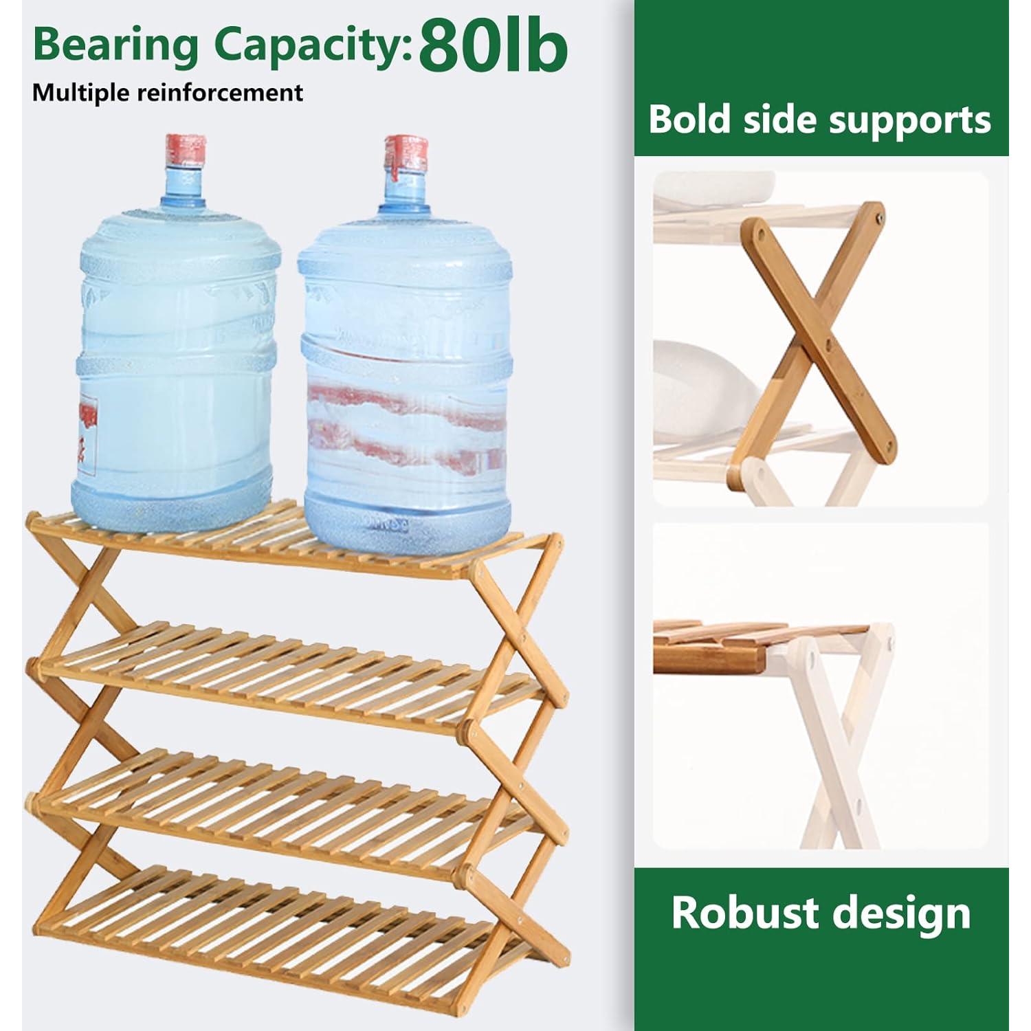 Estante para zapatos plegable Glsety 3 niveles 50x46 cm