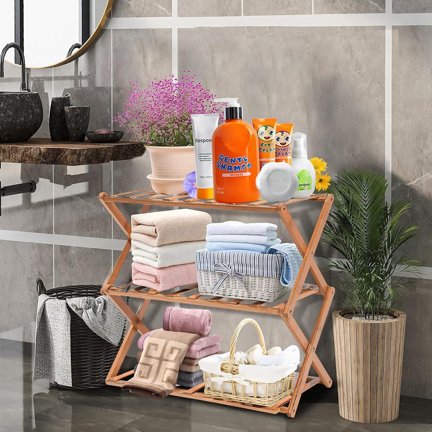 Estante para zapatos plegable Glsety 3 niveles 50x46 cm