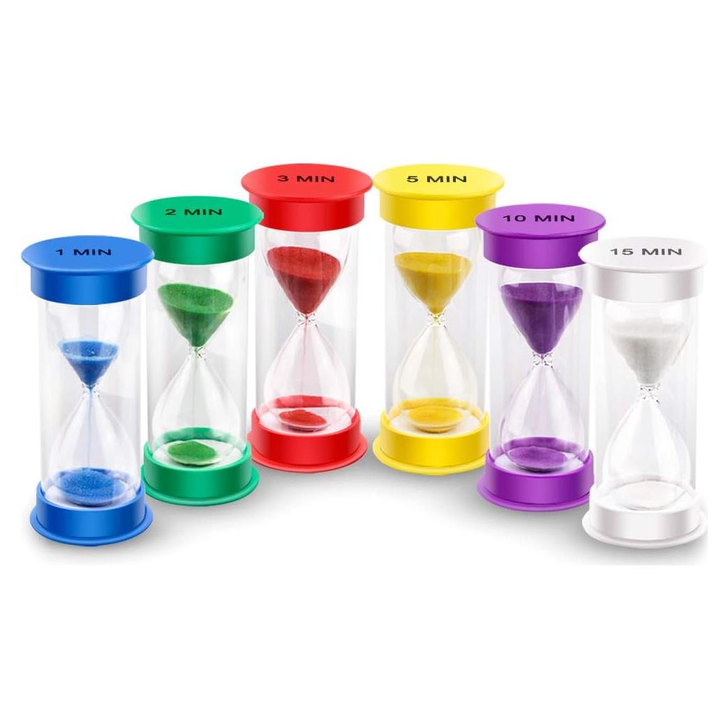Temporizador de Arena EMDMAK Colorido 6 Piezas 1-15 Minutos