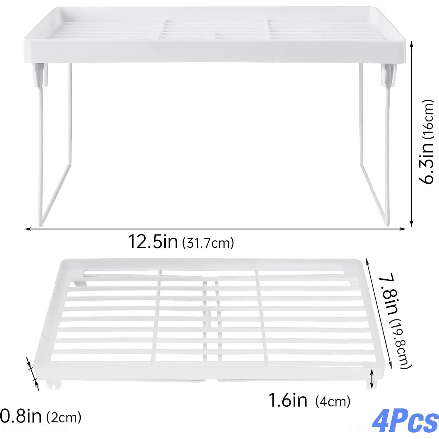 Estante de Almacenamiento Apilable NiHome 4 Piezas Blanco