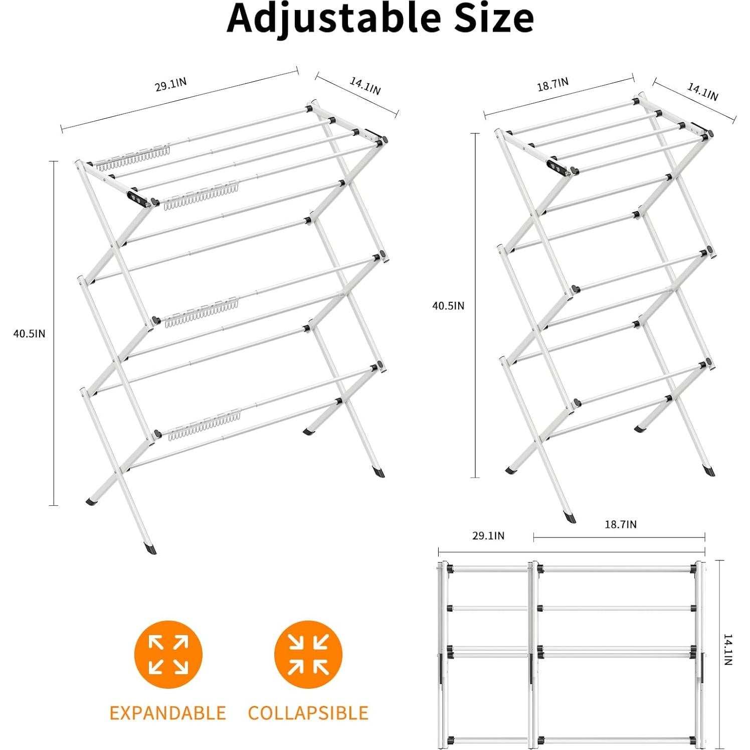 Estante Plegable para Secar Ropa Jophaiipy 2,08 kg Negro