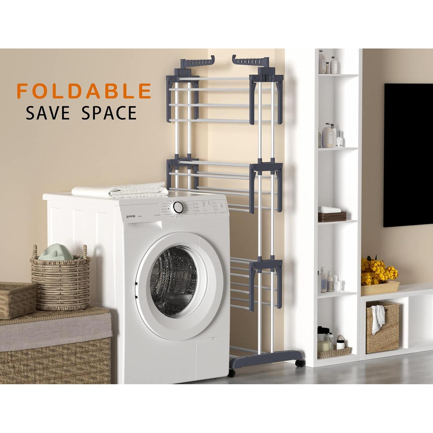 Estante Plegable para Secar Ropa HOMIDEC 4 Niveles 171 cm