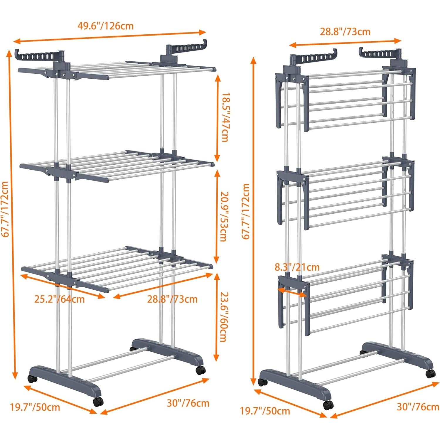 Estante Plegable para Secar Ropa HOMIDEC 4 Niveles 171 cm