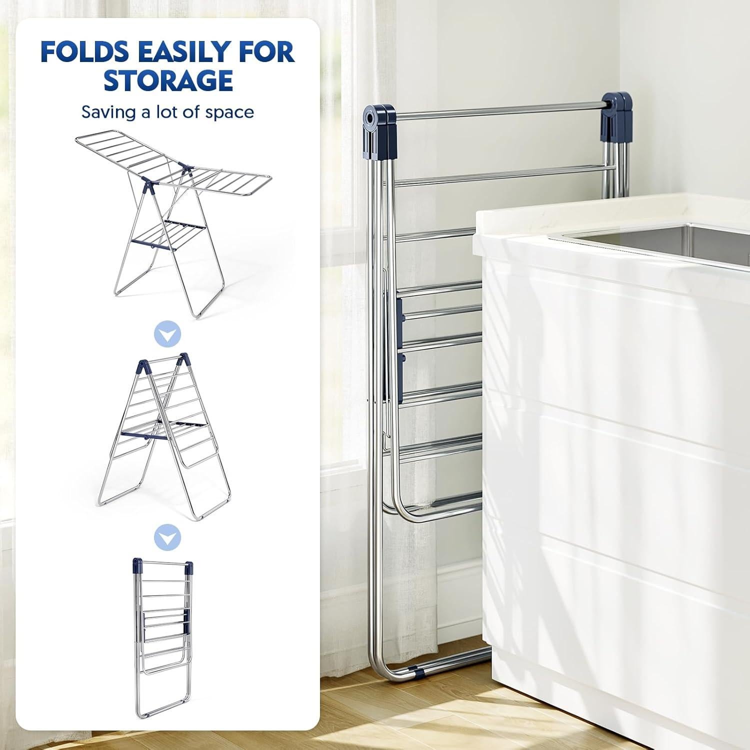 Perchero Plegable APEXCHASER Ajustable para Secar Ropa