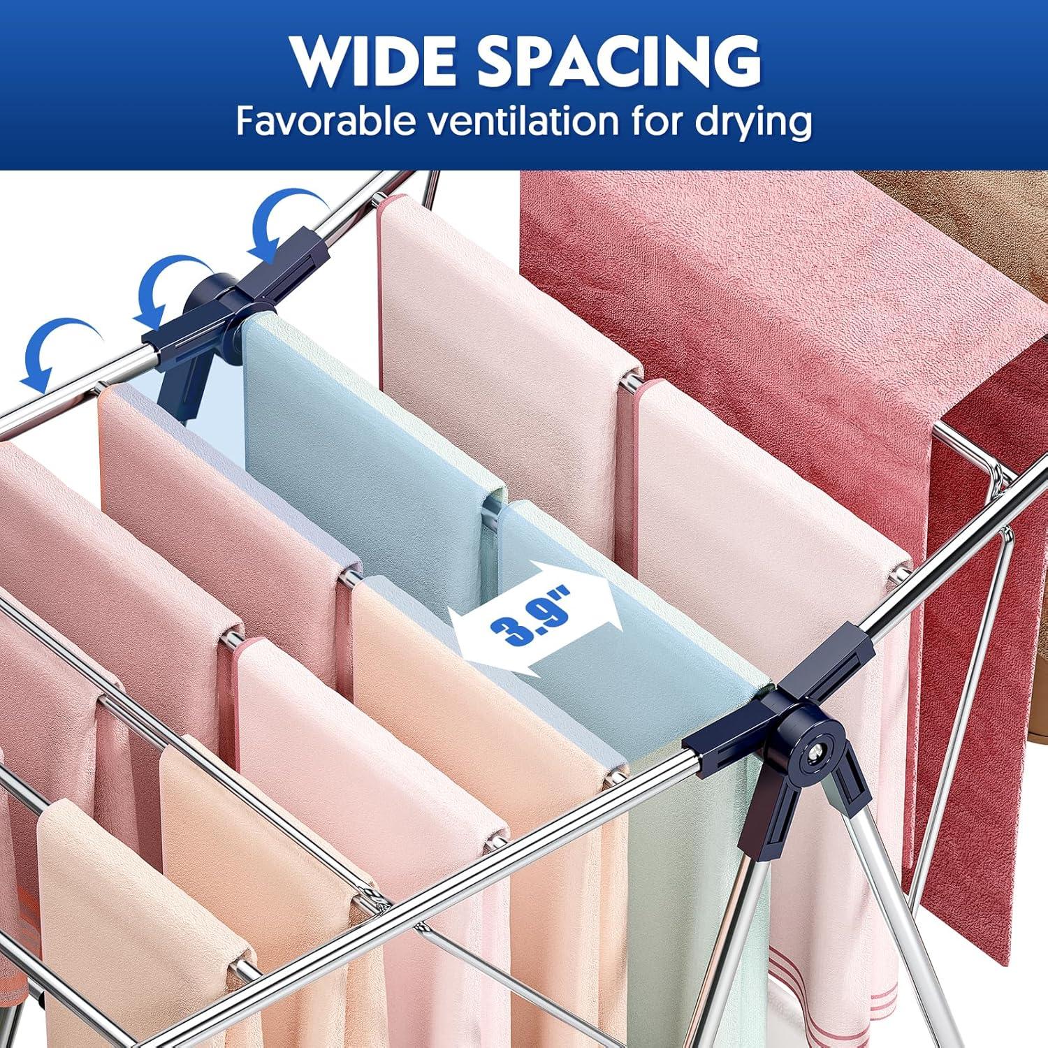 Perchero Plegable APEXCHASER Ajustable para Secar Ropa