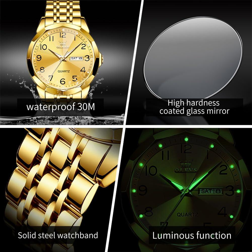 Reloj OLEVS Hombre Cuarzo Lujo Acero Inoxidable 41mm