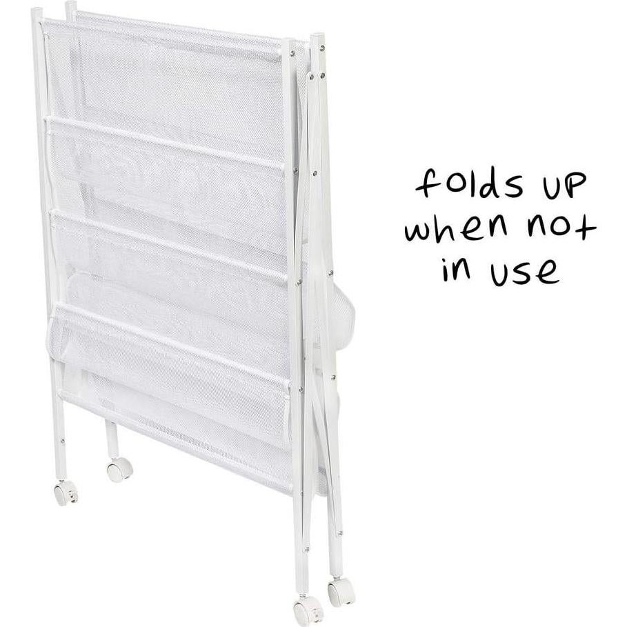 Honey-Can-Do 5-Tier Mesh Laundry Drying Rack – Soft Nylon for Sweaters, Delicates & Fine Washables – Foldable and Easy to Store