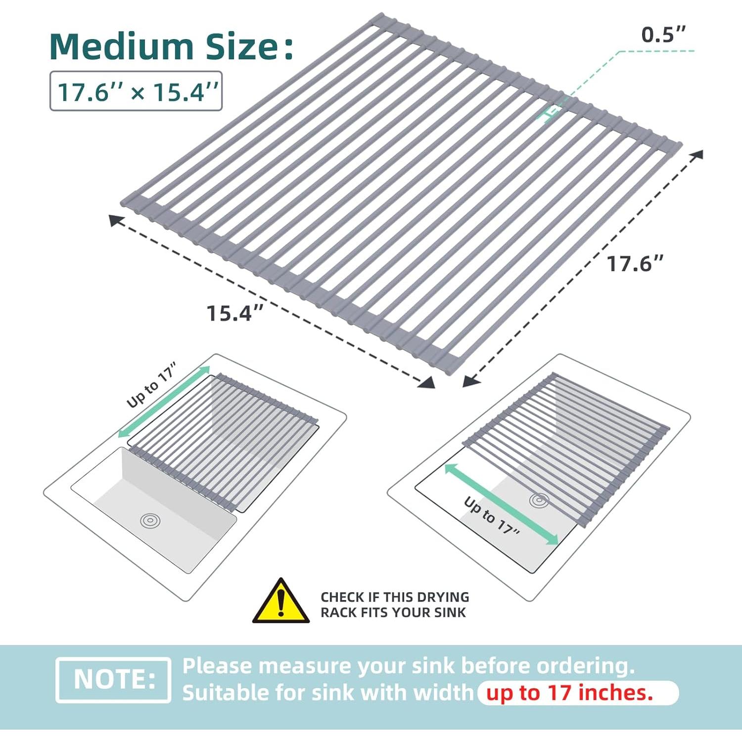 Estante de Secado de Platos Ohuhu 44.7x39.1cm Enrollable