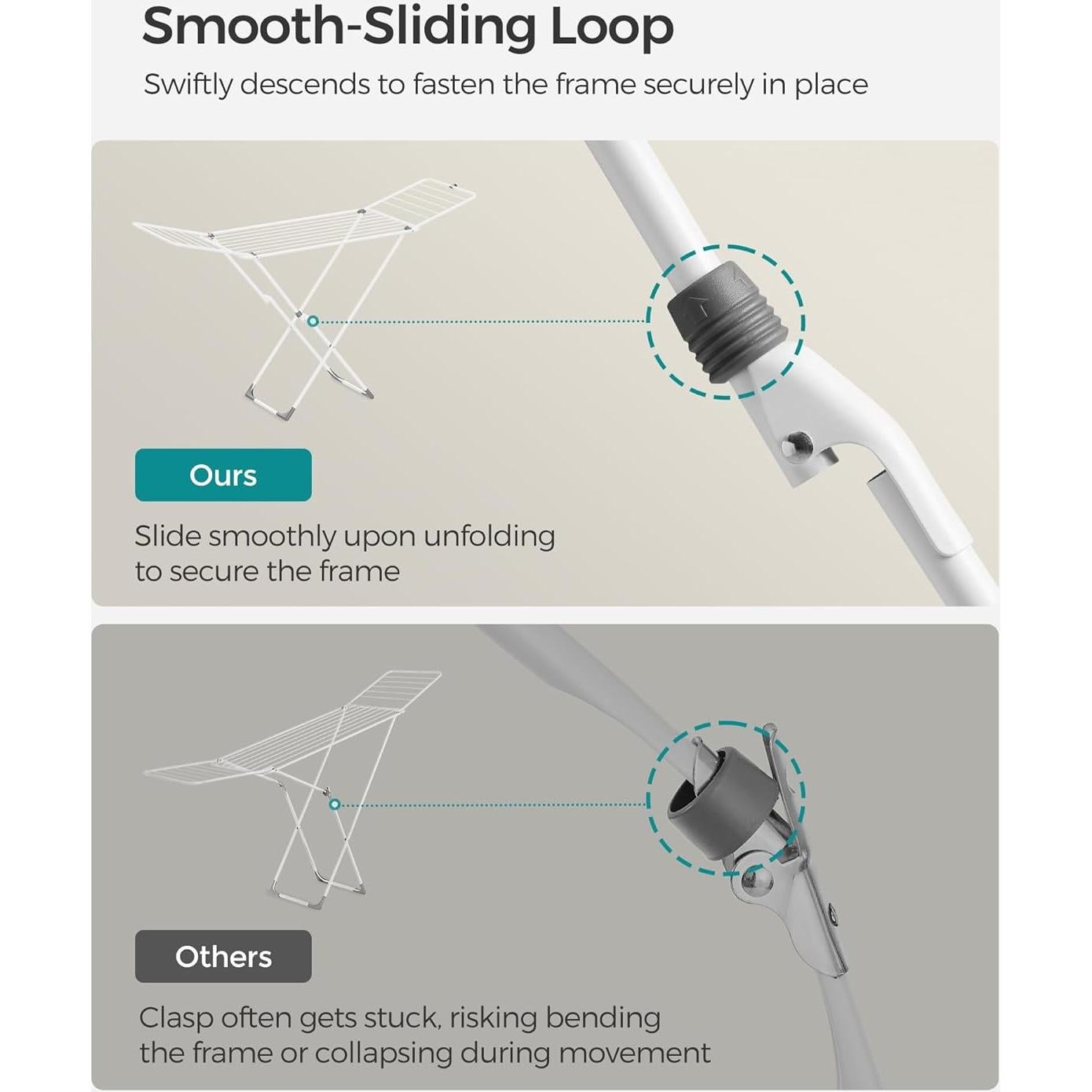 Estante Secador de Ropa Plegable SONGMICS Blanco 182 cm