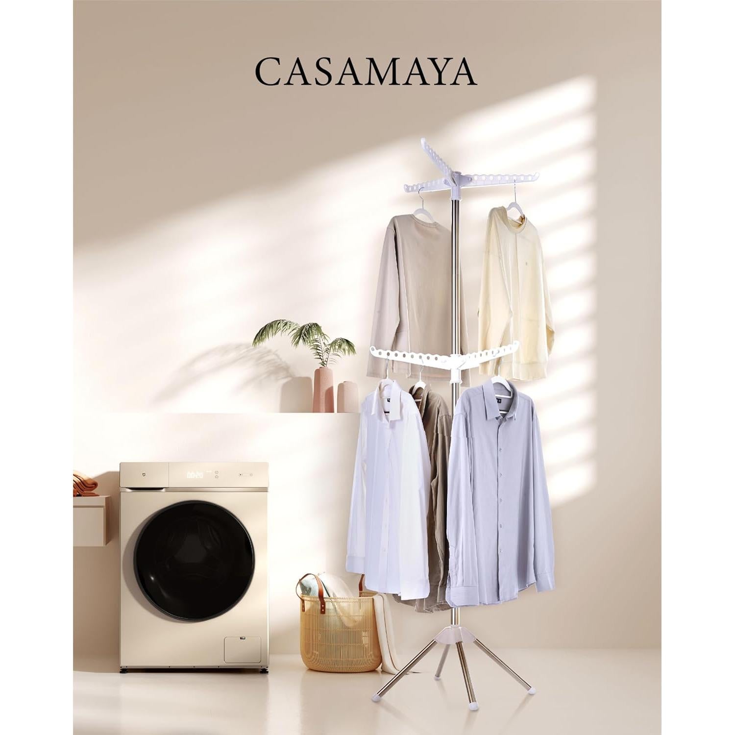 Estante Secar Ropa Plegable CASAMAYA 2 Niveles Acero Inoxidable