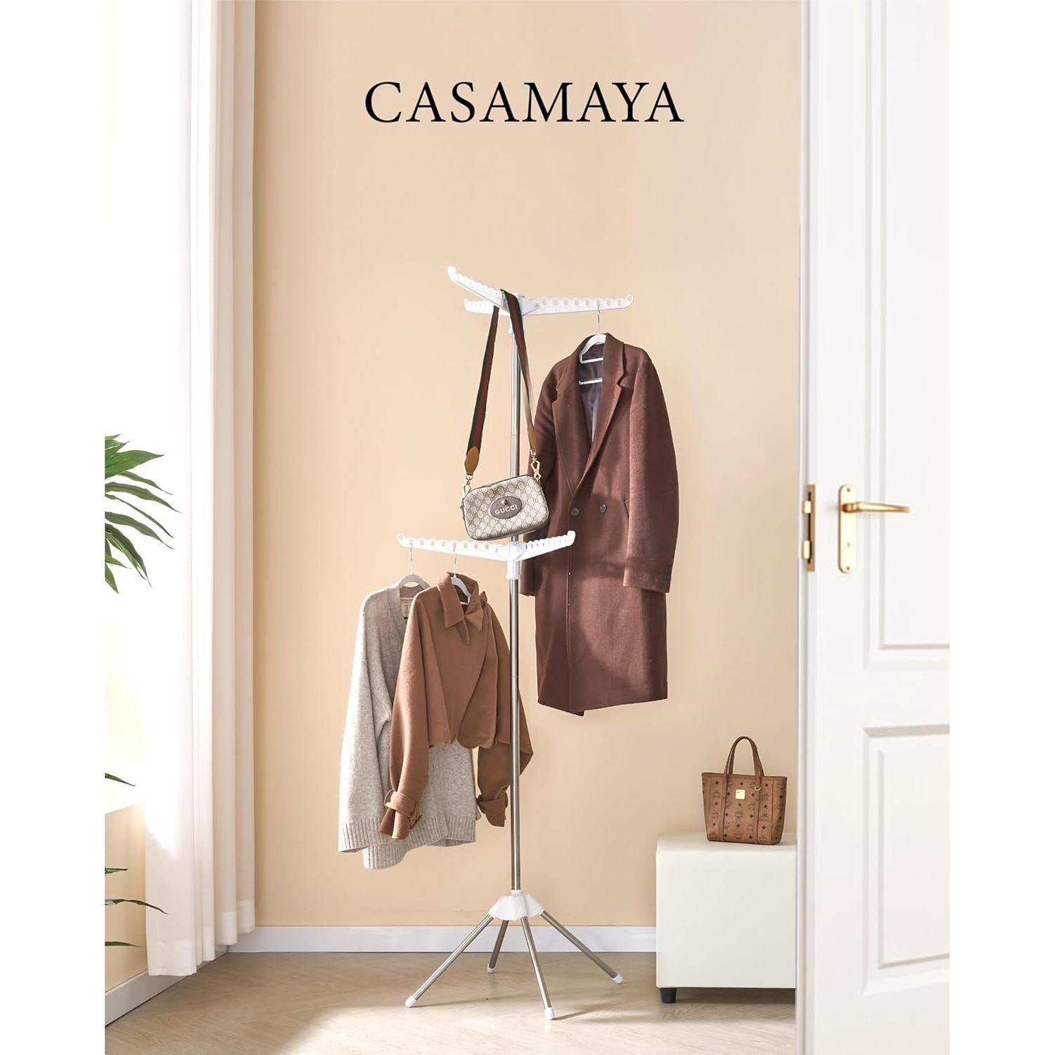 Estante Secar Ropa Plegable CASAMAYA 2 Niveles Acero Inoxidable