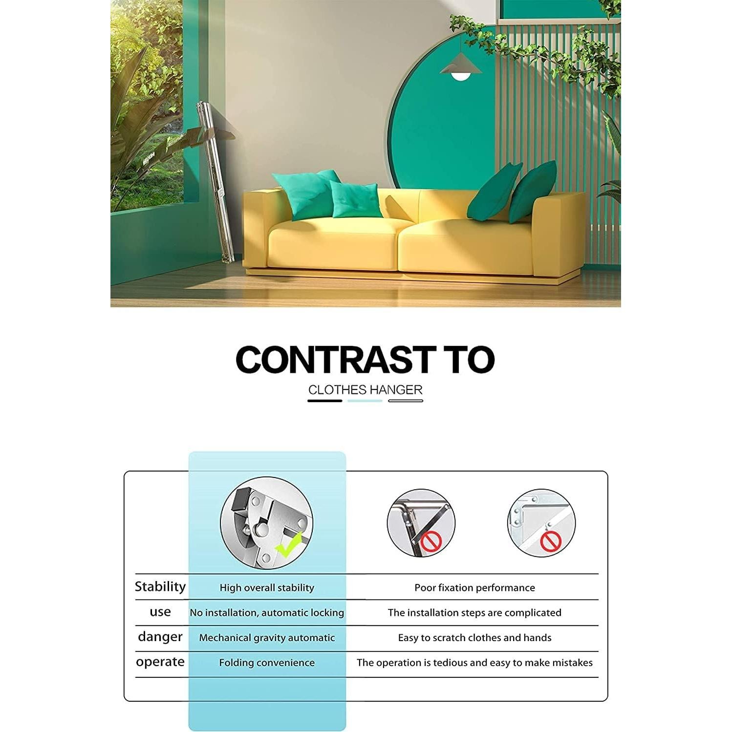 Estante Secador de Ropa AUGMIRR Acero Inoxidable 200 cm