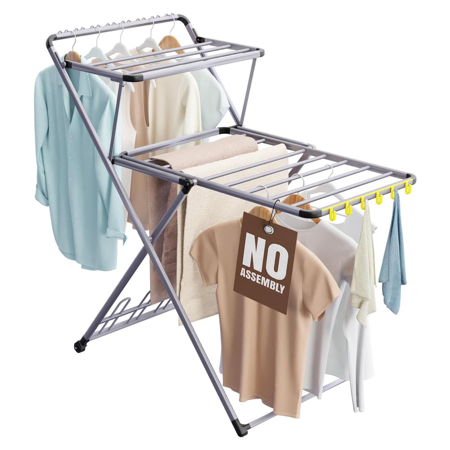 Perchero Secado Ropa XABITAT Metal Plegable 2 Niveles