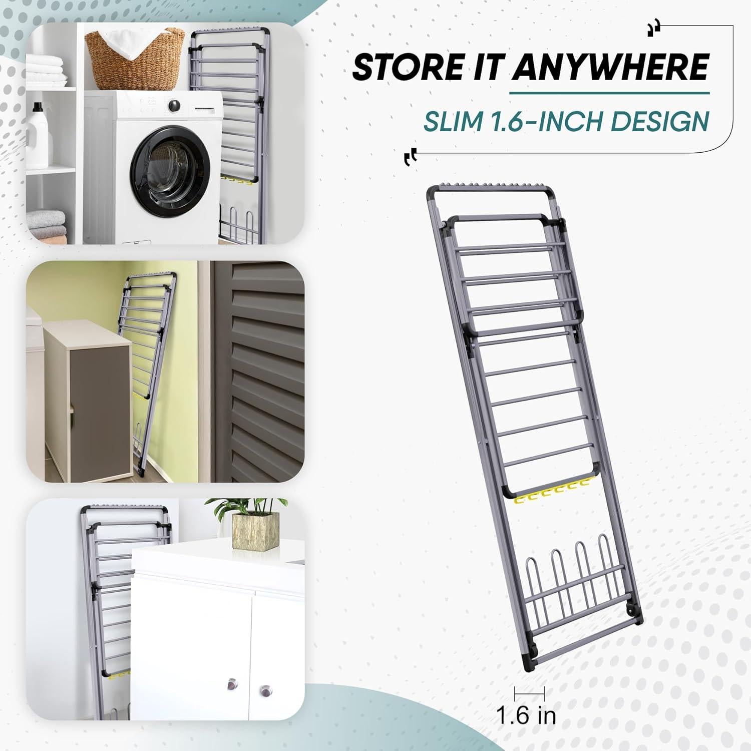 Perchero Secado Ropa XABITAT Metal Plegable 2 Niveles