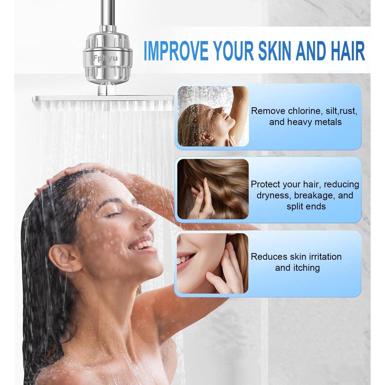 Filtro de Ducha Fphyu 20 Etapas Elimina Cloro y Metales