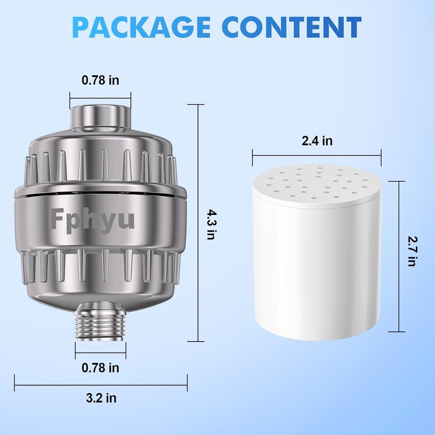 Filtro de Ducha Fphyu 20 Etapas Elimina Cloro y Metales