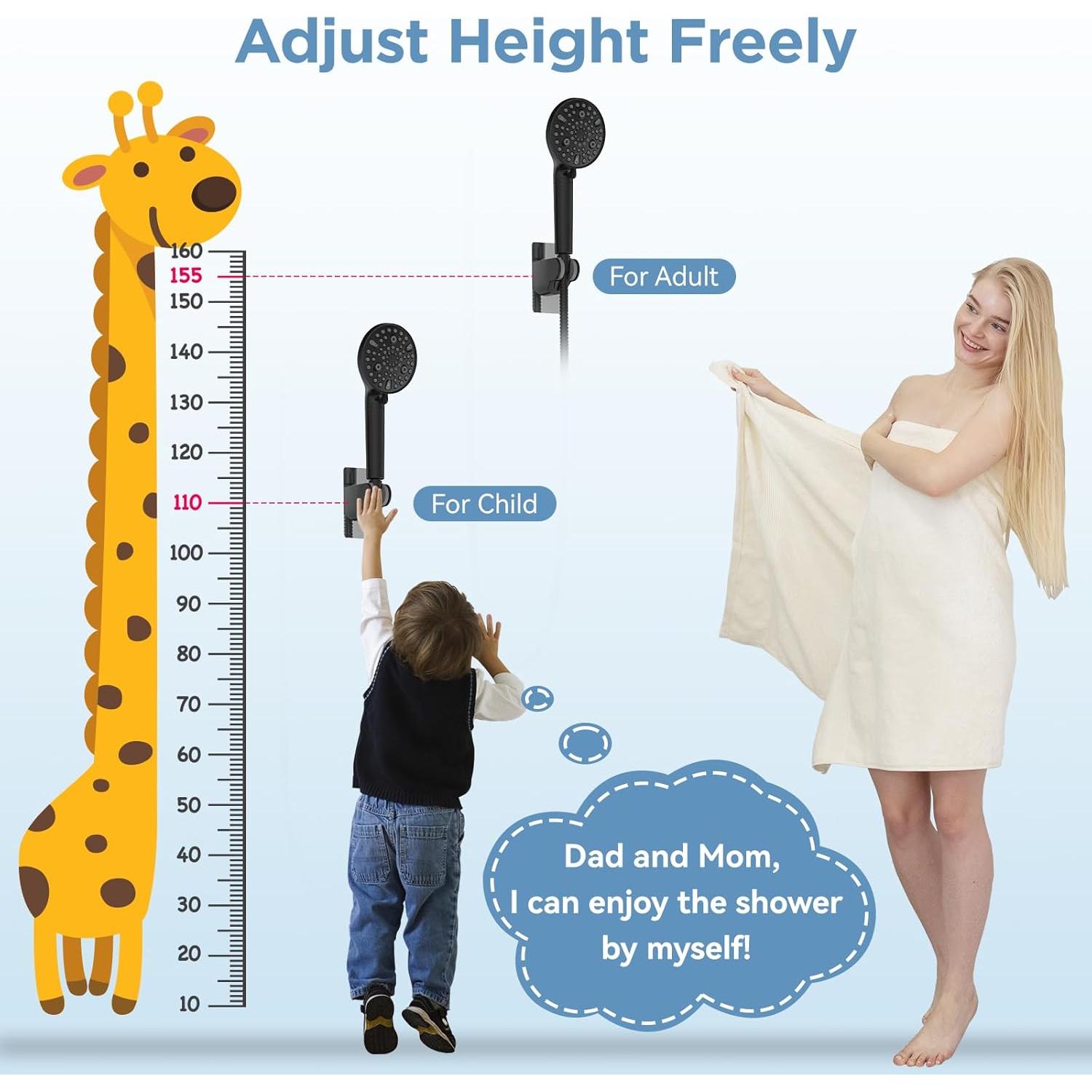 Cabezas de Ducha Doble Filtradas MakeFit 8 Pulgadas Negro