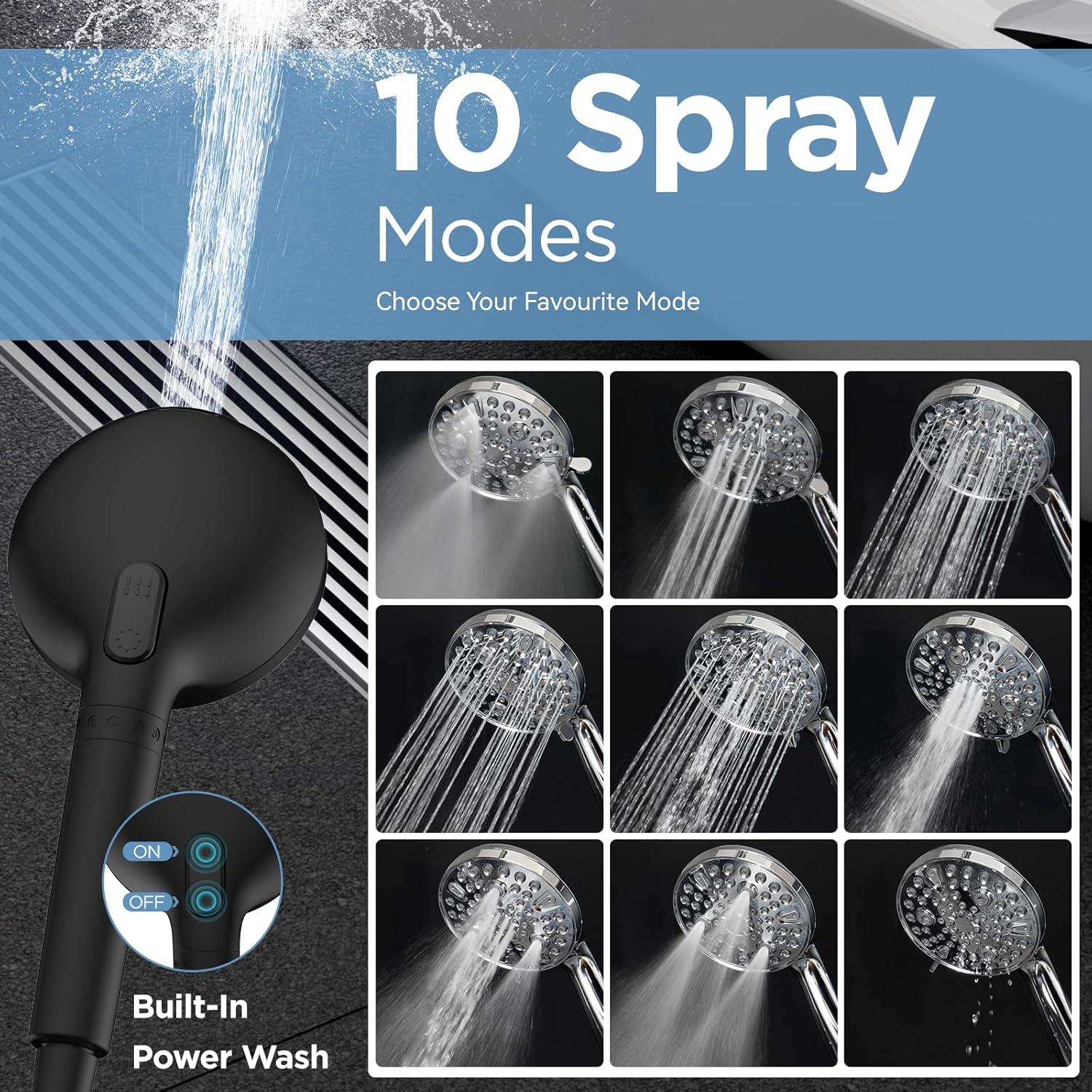 Cabezas de Ducha Doble Filtradas MakeFit 8 Pulgadas Negro