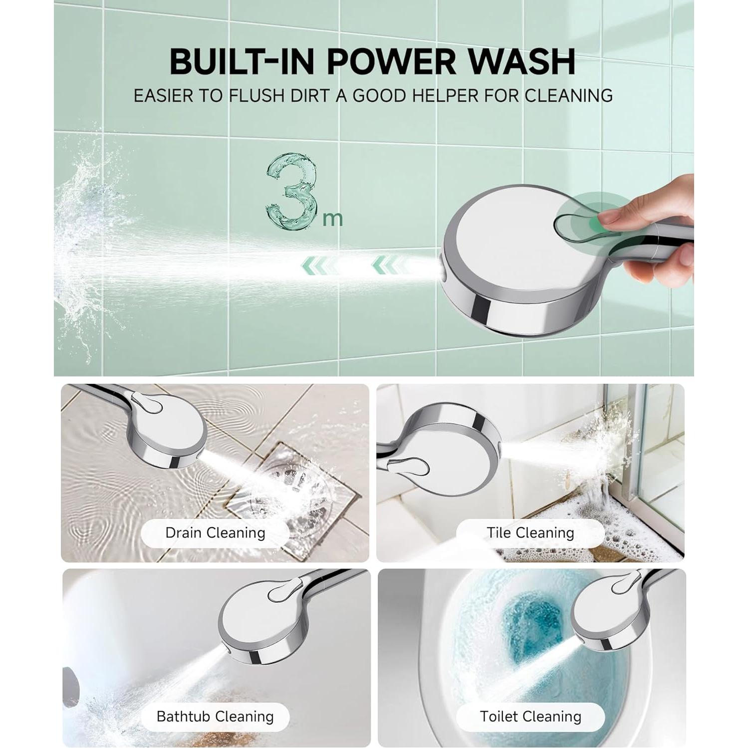 Cabezal de Ducha Filtrado SunCleanse Cromo 9 Modos Alta Presión