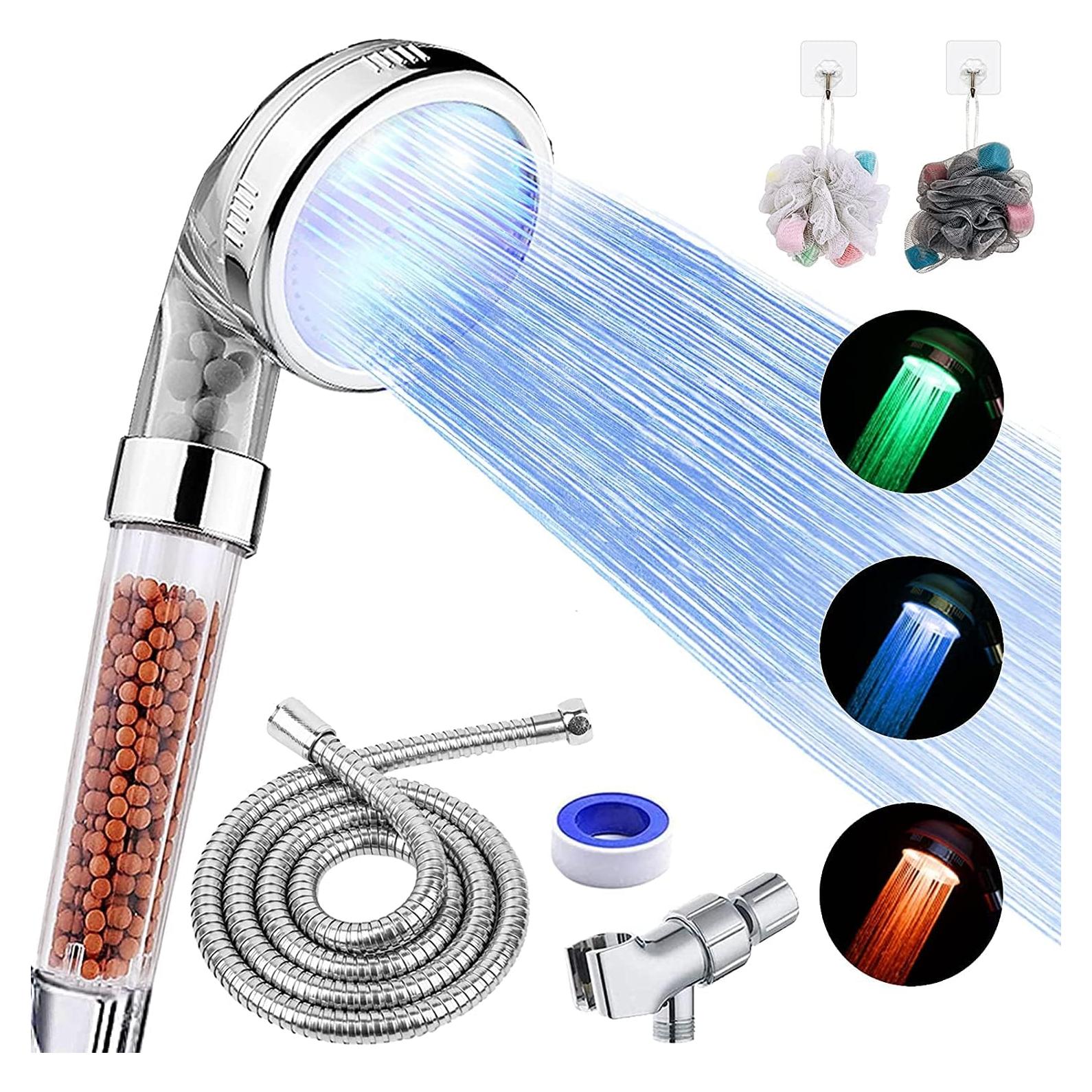 Cabezal de Ducha LED FASTRAS Alta Presión 3 Modos Filtrado