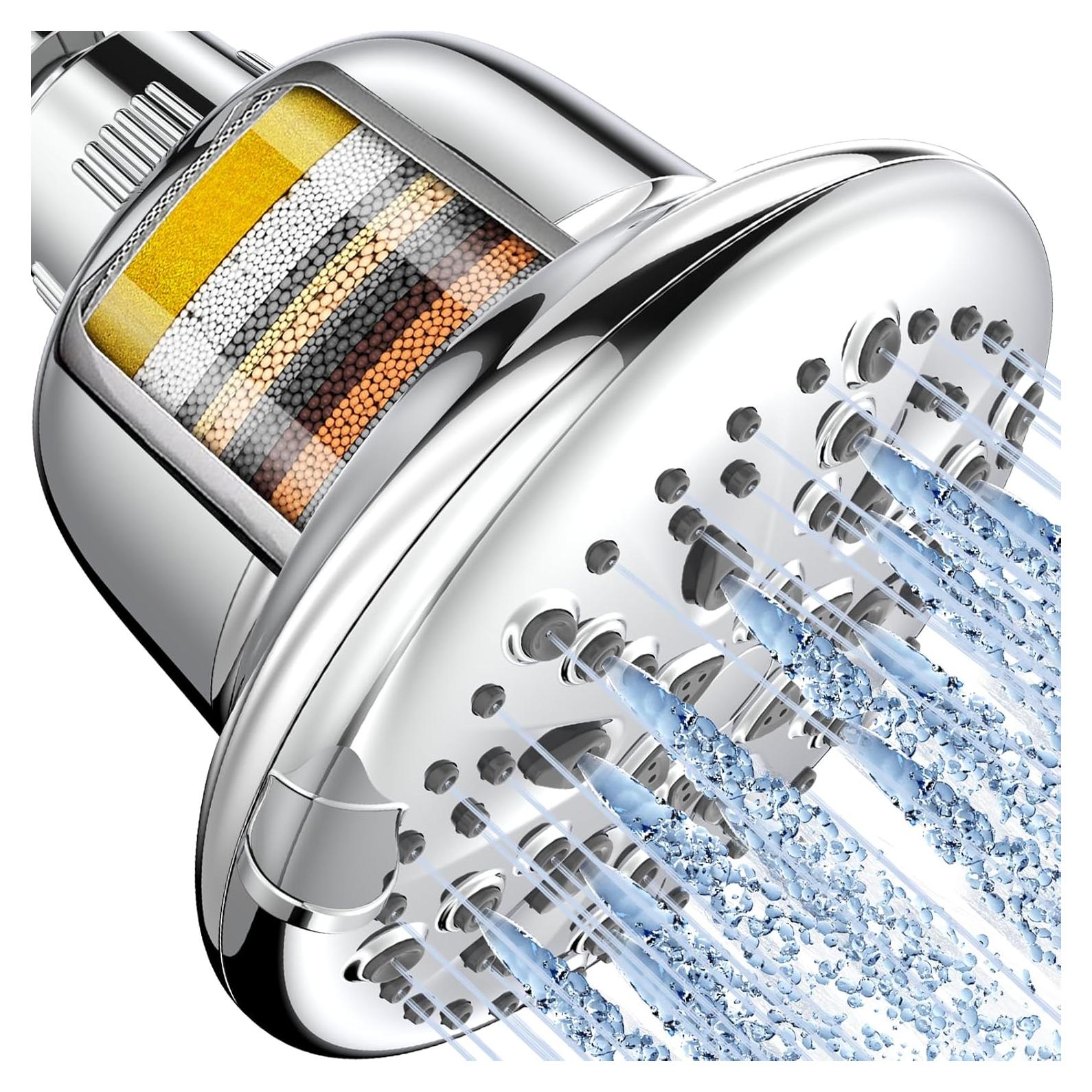 Cabezal de Ducha Filtrado Cobbe 7 Modos 16 Etapas Cromo 14cm