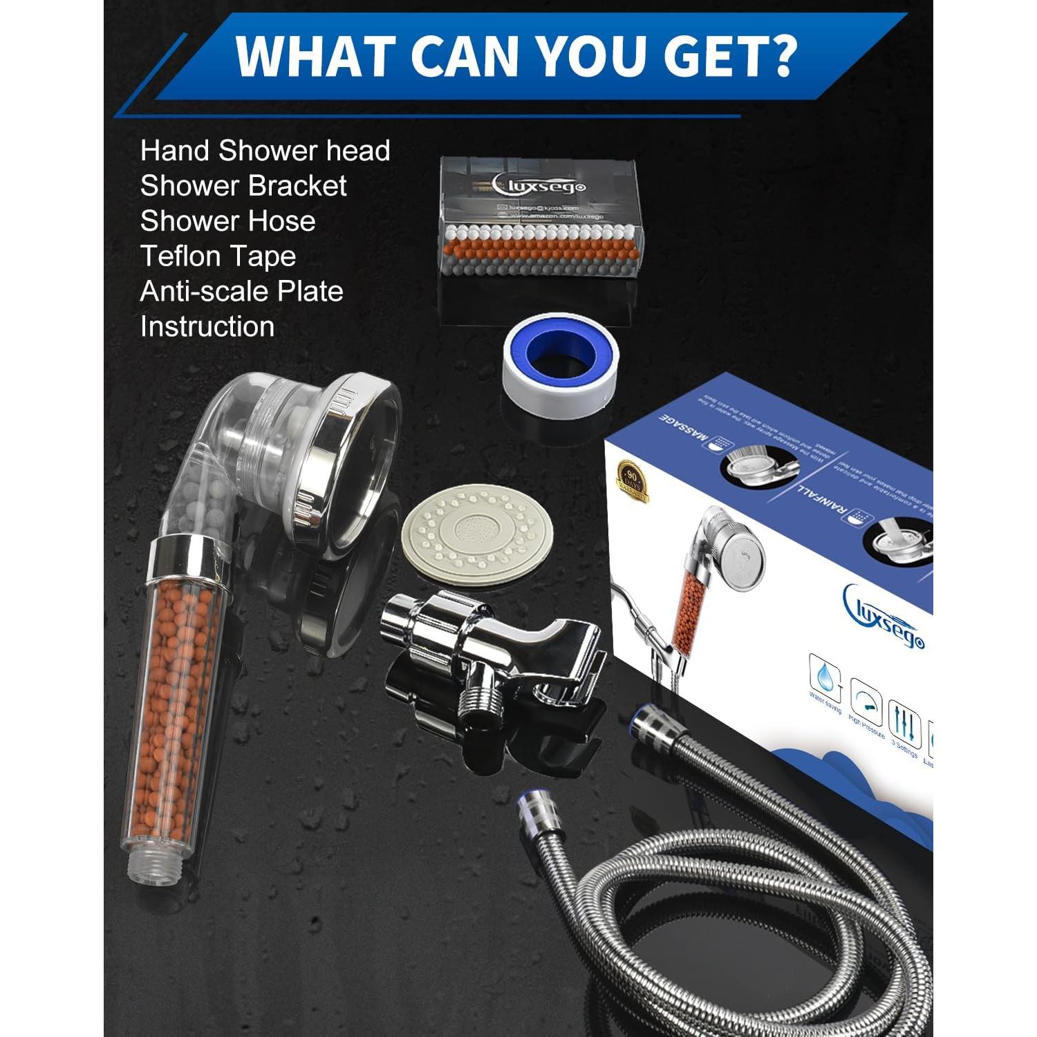 Cabezal de Ducha Filtrado Luxsego Alta Presión 3 Modos