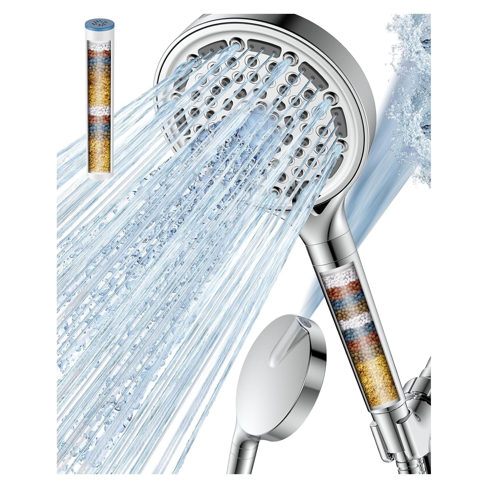 Cabezal de Ducha Filtrado DAKINGS 6 Modos Cromo 152 cm