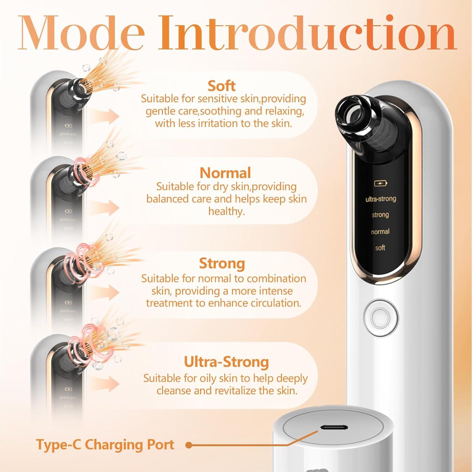 Extractor de Puntos Negros Yccu con 4 Modos y 5 Cabezas