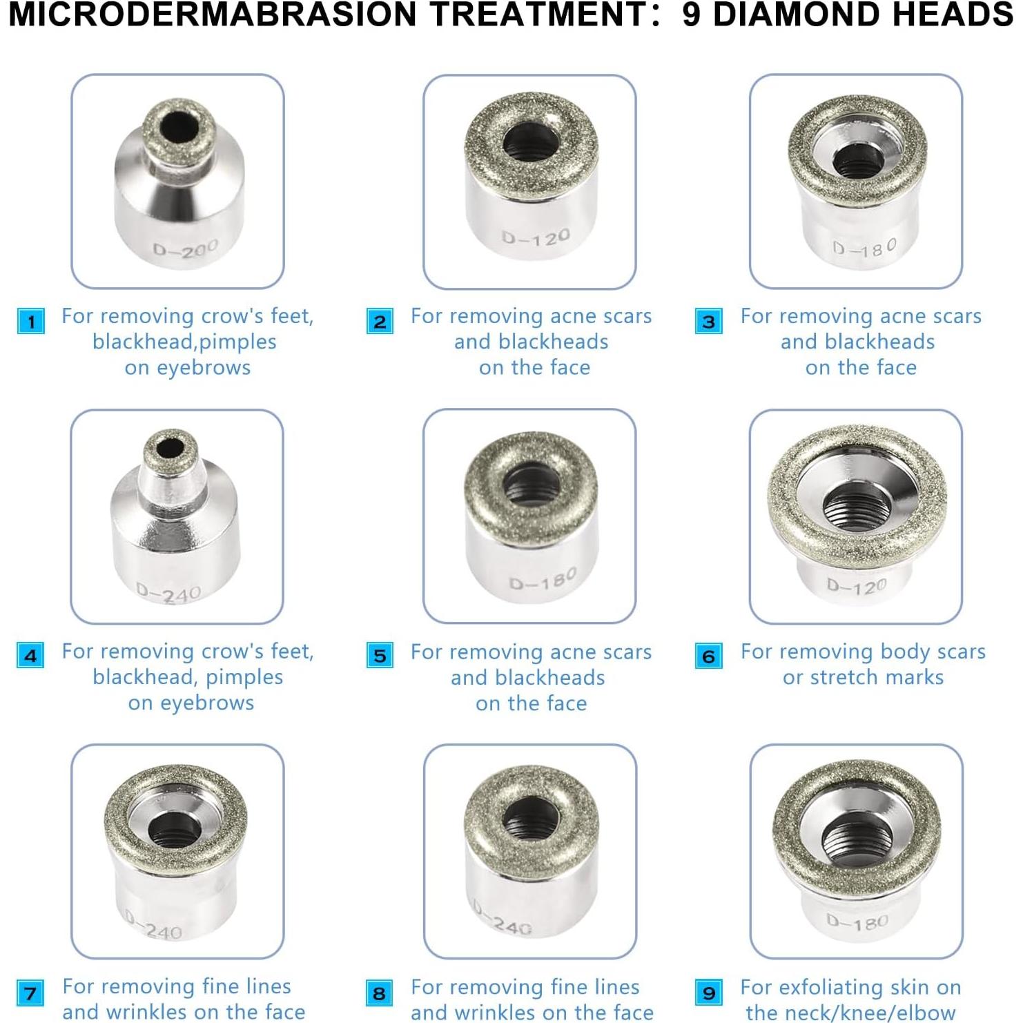 Máquina de Microdermoabrasión Facial mcwdoit - 9 Puntas, USB, Portátil
