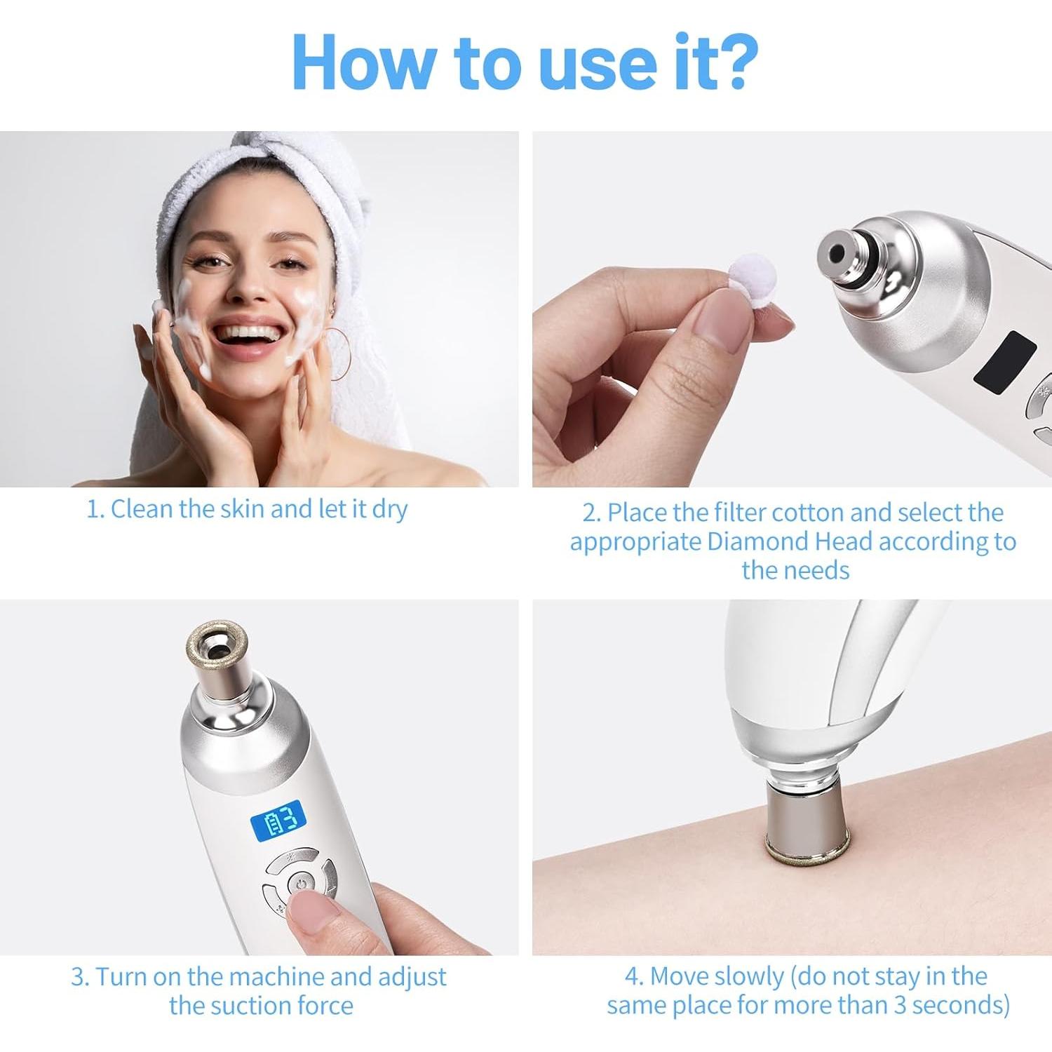 Máquina de Microdermoabrasión Facial mcwdoit - 9 Puntas, USB, Portátil