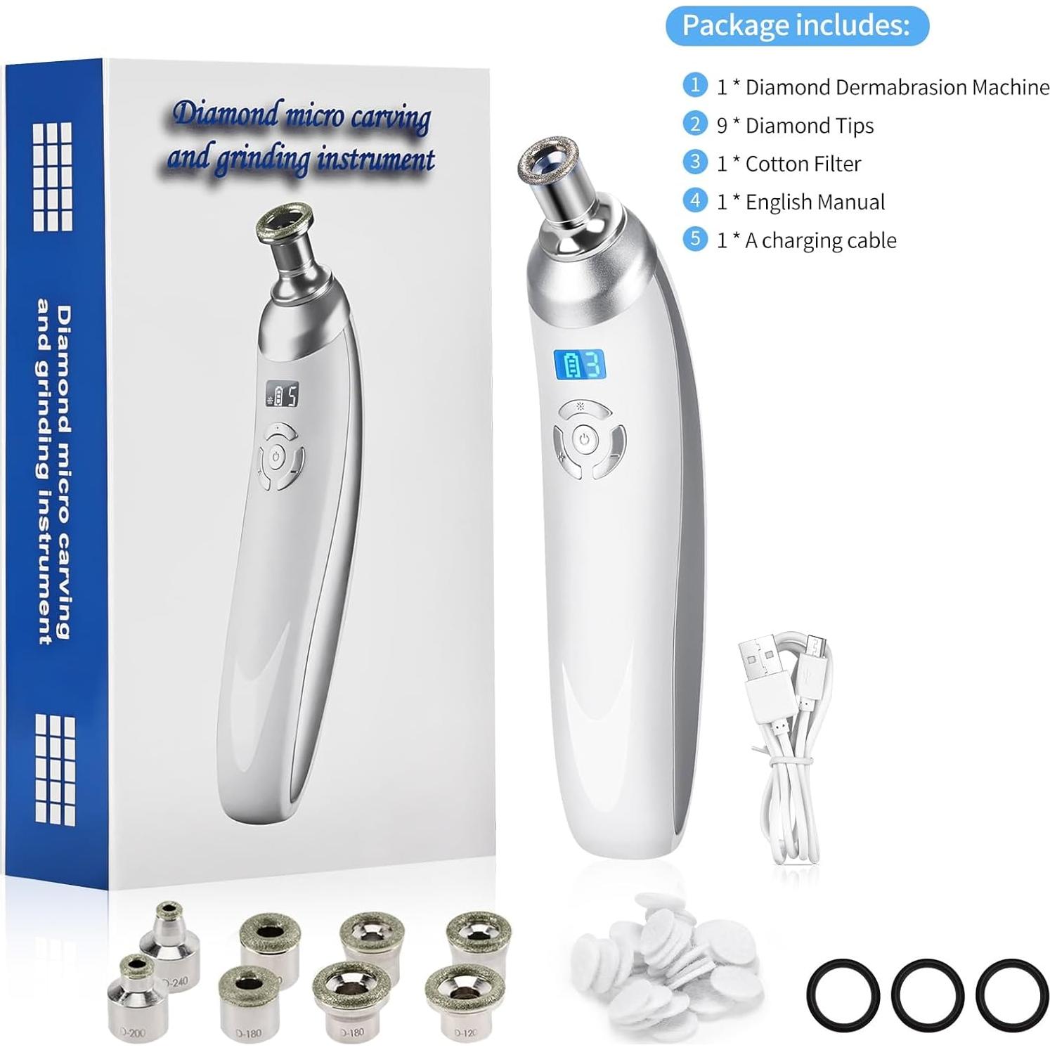 Máquina de Microdermoabrasión Facial mcwdoit - 9 Puntas, USB, Portátil