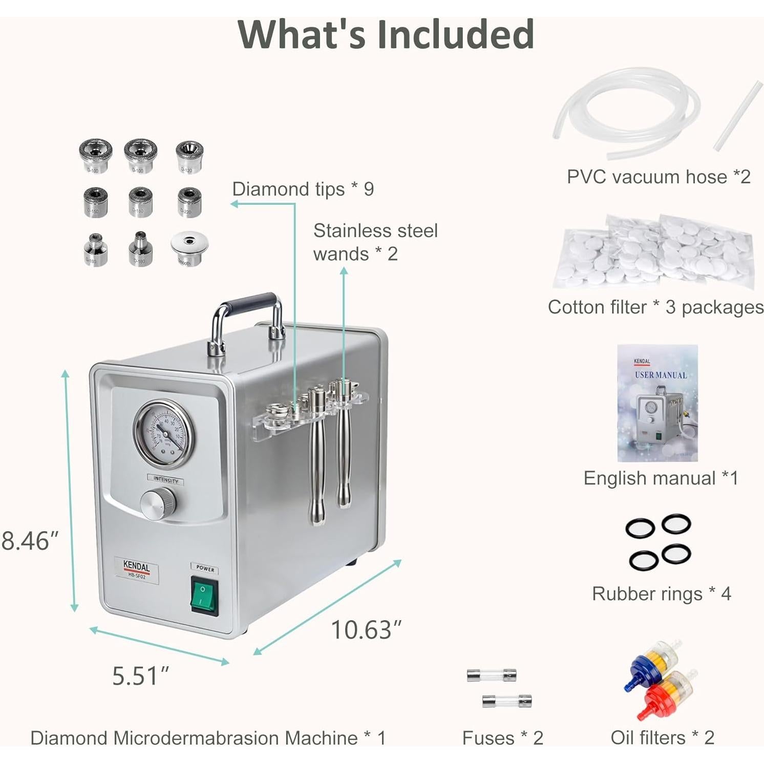 Máquina de Microdermoabrasión Kendal Diamond 4.69kg