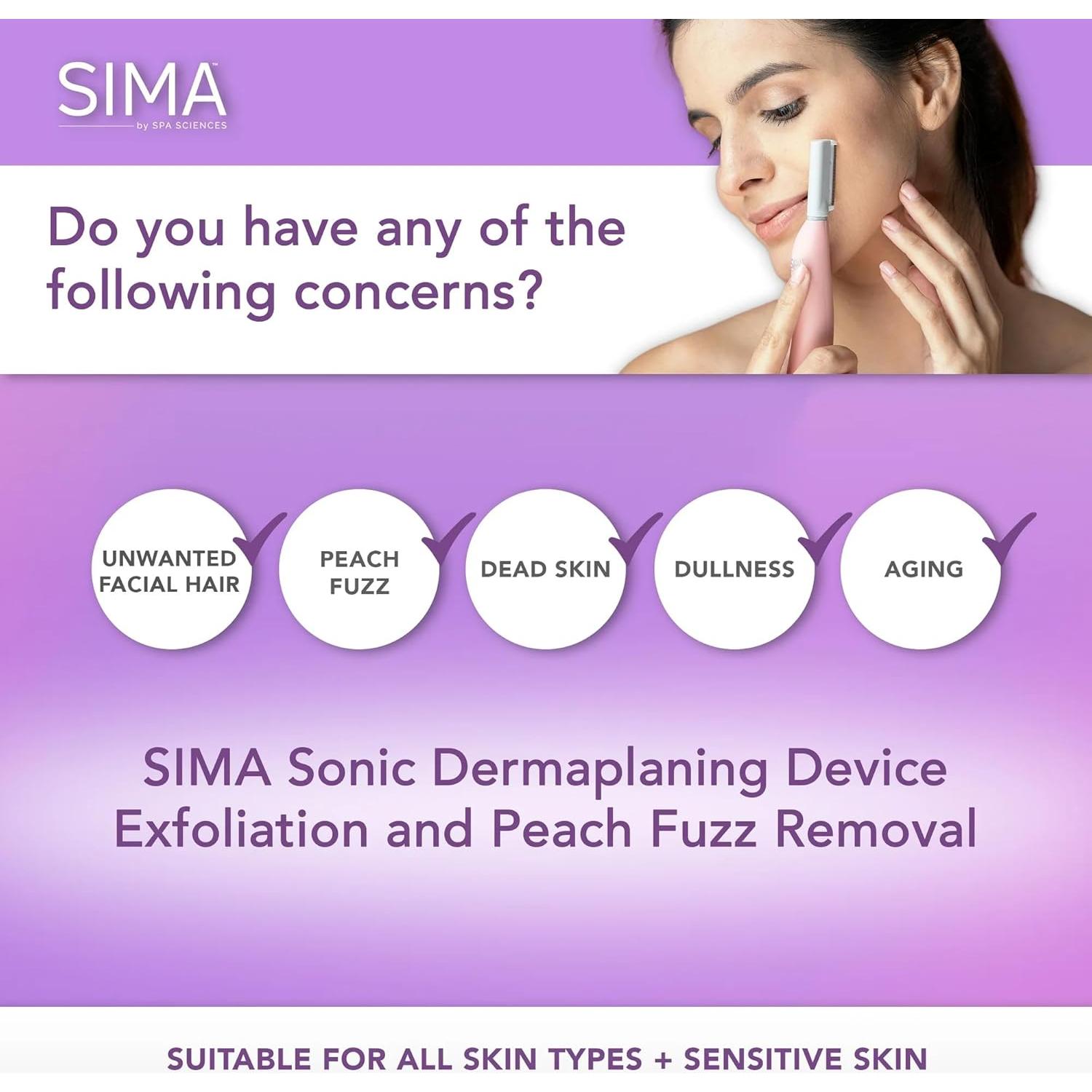 Afeitadora Dermaplane Spa Sciences SIMA Rosa 2-en-1 Exfoliación