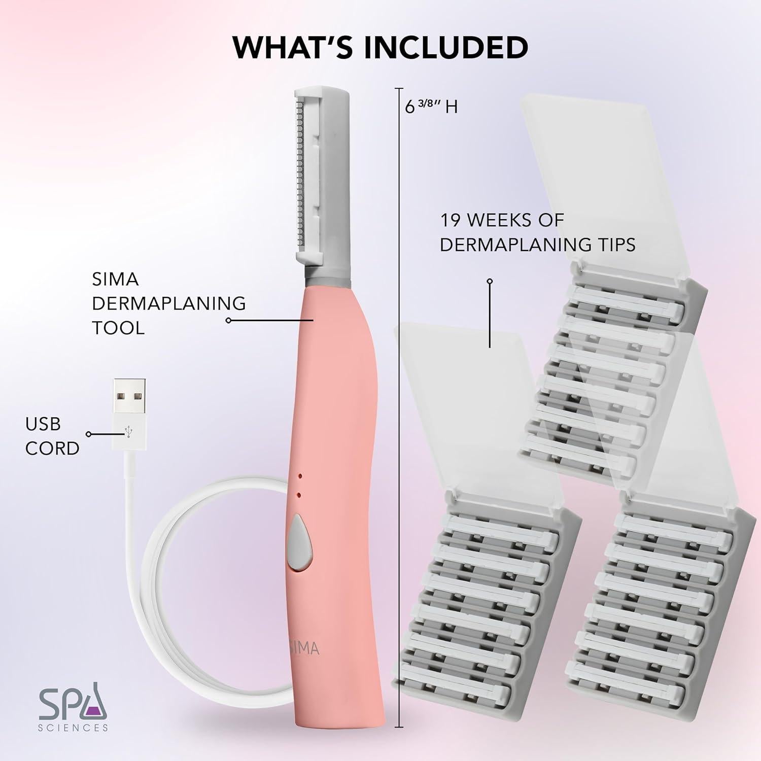 Afeitadora Dermaplane Spa Sciences SIMA Rosa 2-en-1 Exfoliación