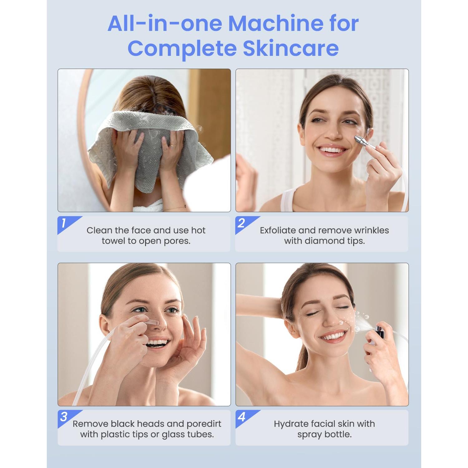 Máquina de Microdermoabrasión UNOISETION 3 en 1 para Piel Suave