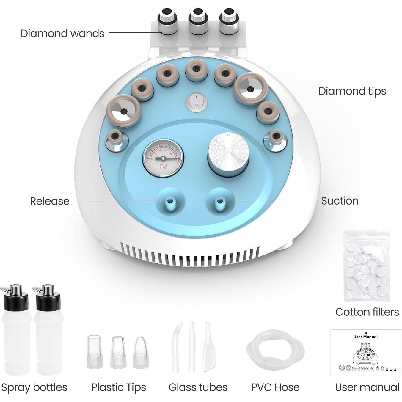 Máquina de Microdermoabrasión UNOISETION 3 en 1 para Piel Suave