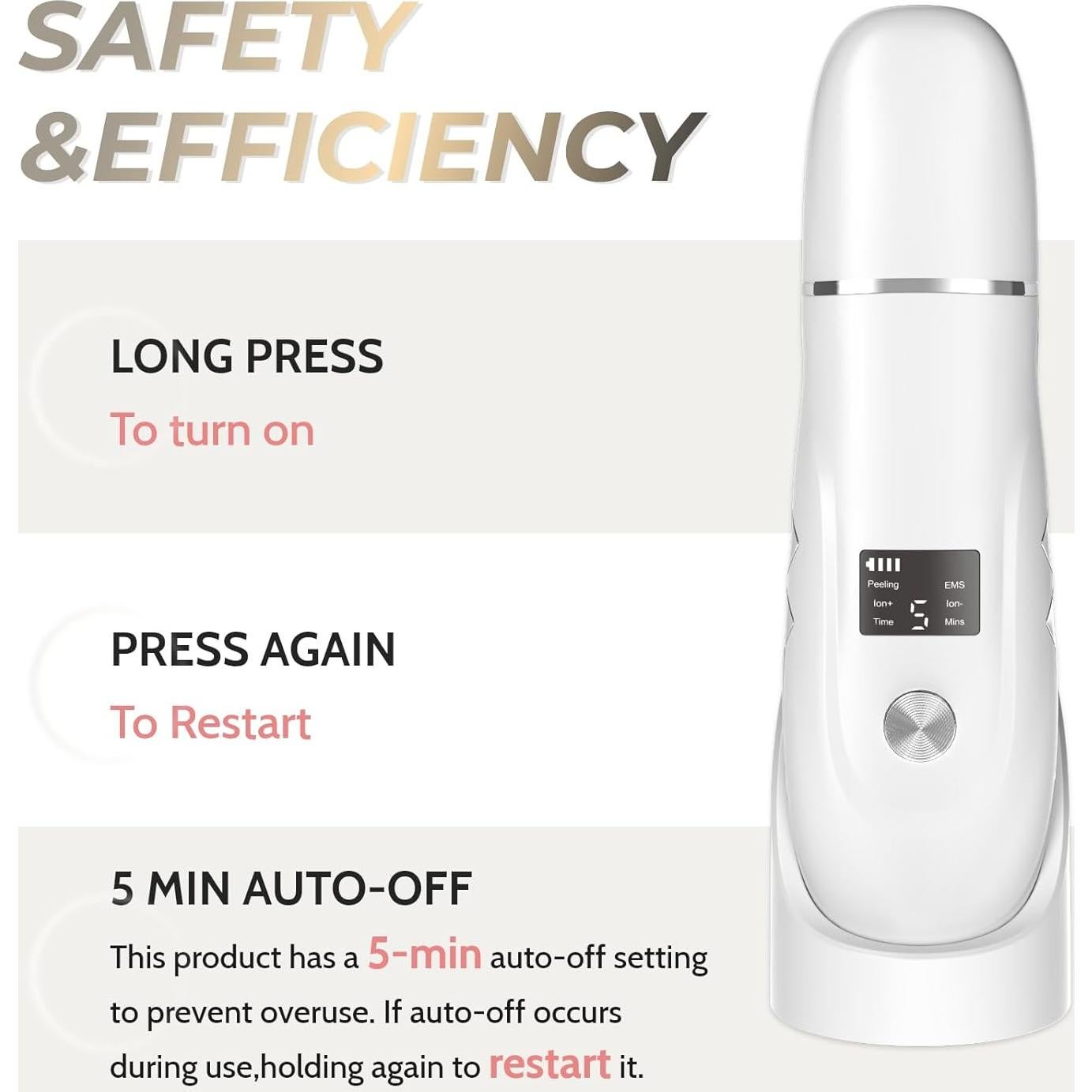 Espátula Facial Liedrg VP3 4 en 1 con Cargador USB