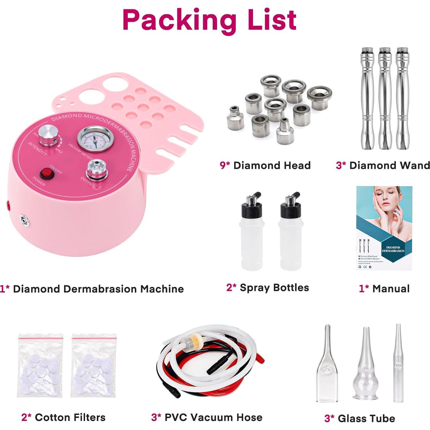 Máquina de Microdermoabrasión Yofuly 3 en 1 Rosa - Cuidado Facial