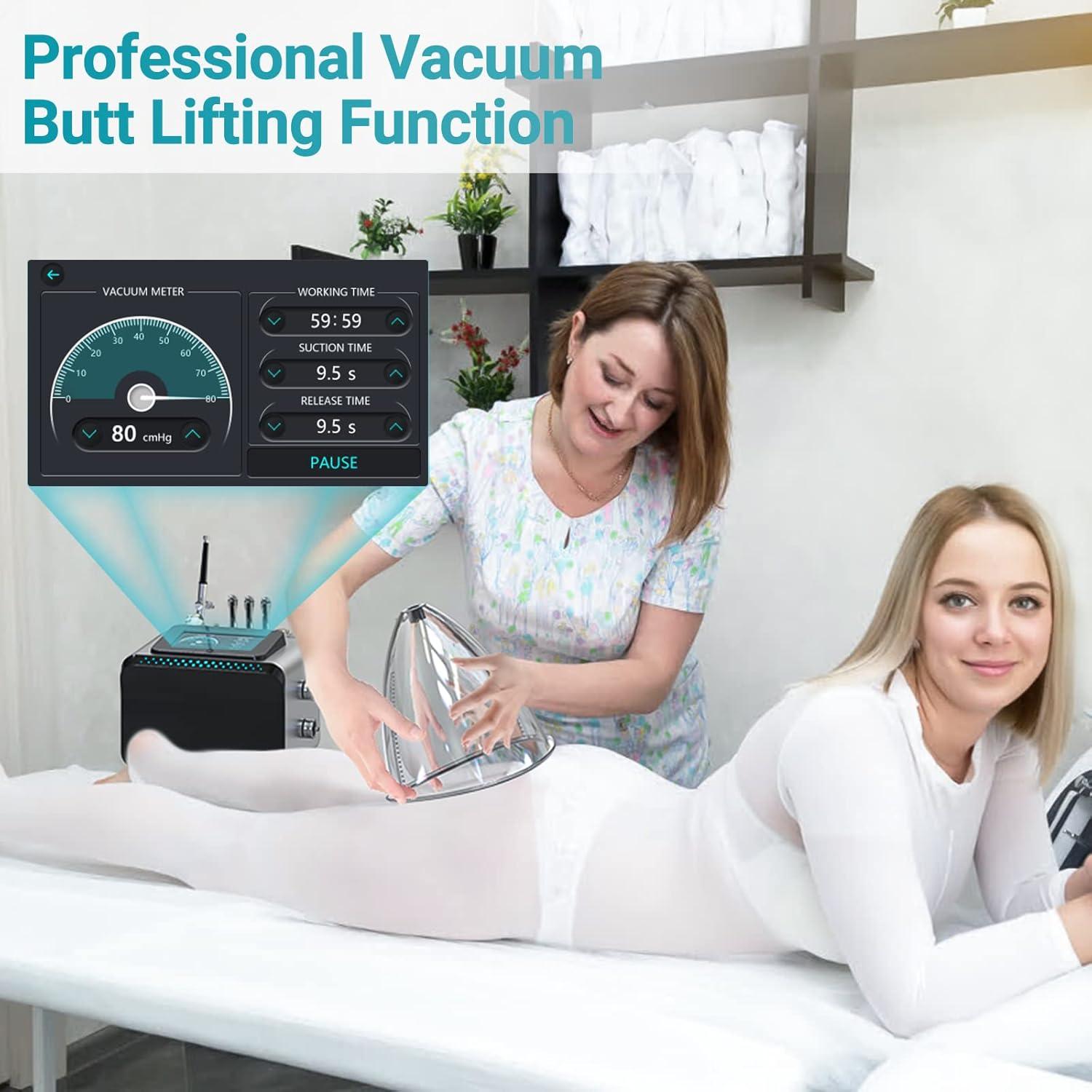 MYSWEETY Vacuum Therapy Machine, 3 in 1 Mutilfunction Cupping Therapy Sets, Professional Facial Skin Care Machine with Spray Gun Beauty Deviece for Salon/Home Use (0-80 cmHg | 1800ML)